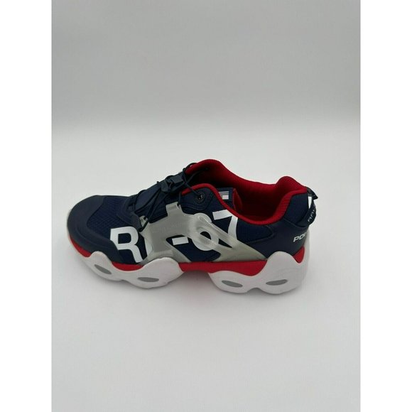 NWOB Polo Ralph Lauren Men's RLX Tech-SK-ATH RL-67 Sneakers, Navy/Red, Size 9D - Picture 7 of 11